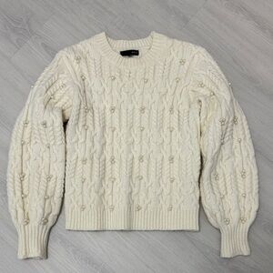 Aqua Ivory Knit Sweater